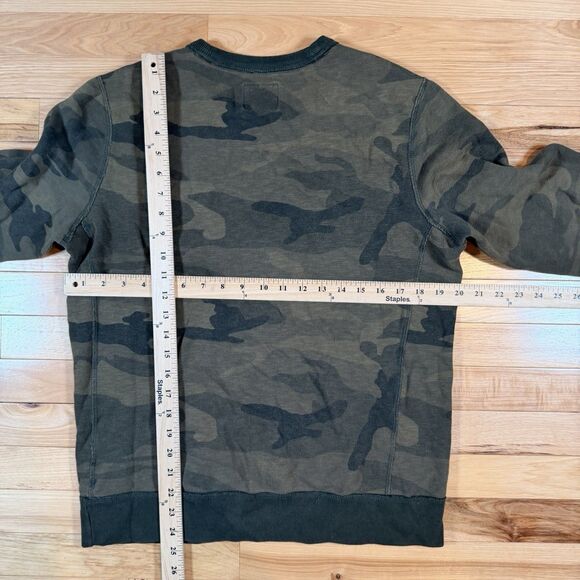Abercrombie & Fitch Camo Crewneck Sweatshirt Mens Small Green Spellout A&F - Picture 5 of 5